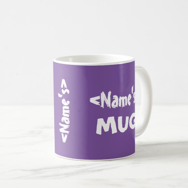 Personalisiertes Namenstrio-lila Weiß Kaffeetasse (VorderseiteRechts)