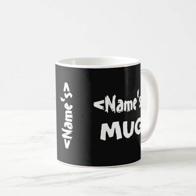 Personalisiertes Namenstrio Schwarz-weiß Kaffeetasse (VorderseiteRechts)