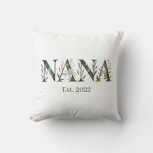 Personalisiertes Nana Est-Jahr Floral-Oma-Geschenk Kissen