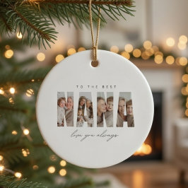 Personalisiertes NANA Foto Weihnachten individuell Keramik Ornament