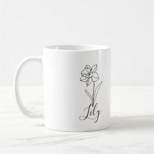 Personalisiertes Narzisse-Geburtsblumengeschenk De Kaffeetasse
