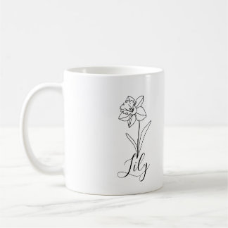 Personalisiertes Narzisse-Geburtsblumengeschenk De Kaffeetasse