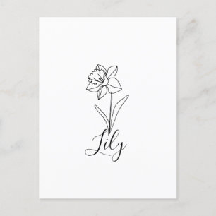 Personalisiertes Narzisse-Geburtsblumengeschenk De Postkarte