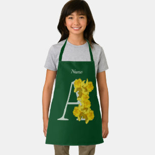 Personalisiertes Narzissen-Monogramm Anfangsbuchst Schürze