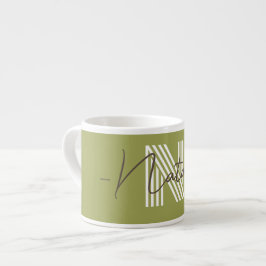 Personalisiertes natürliches Olivengrün mit stilvo Espressotasse
