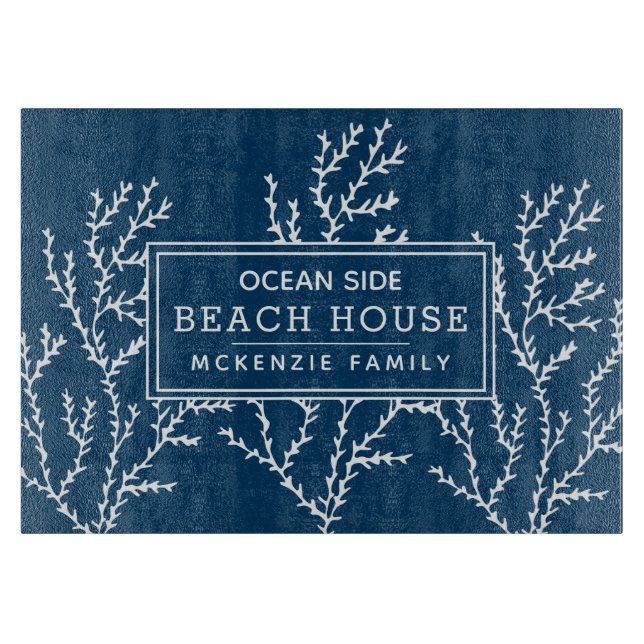 Personalisiertes Nautic Beach House Schneidebrett (Vorderseite)