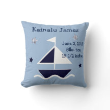 Personalisiertes "Nautical/Sailboat" Keepake Pillo