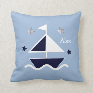 Personalisiertes "Nautical/Sailboat/Stars" Kissen