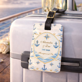 Personalisiertes nautisches Hochzeitswappen Gepäckanhänger