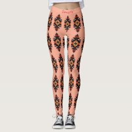 Personalisiertes Navajo-Muster auf Korallenrosa Leggings