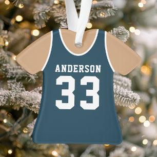 Personalisiertes Navy-Basketball-Trikot Ornament