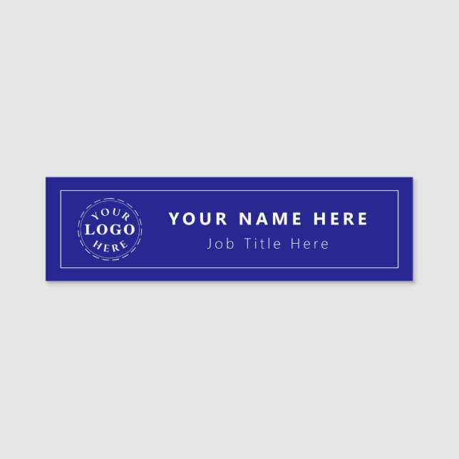 Personalisiertes Navy Blue 3,5" X 1" Rectangle Namensschild (Vorderseite)