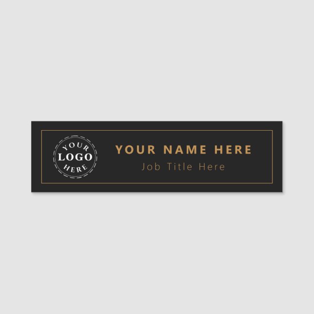 Personalisiertes Navy Blue 3,5" X 1" Rectangle Namensschild (Vorderseite)