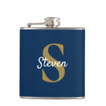 Personalisiertes Navy Blue und Gold Monogram