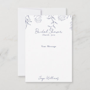 Personalisiertes Navy Message Brautparty Vielen Da Dankeskarte