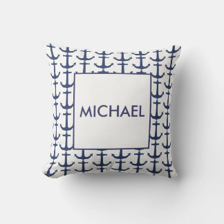Personalisiertes Navy-Nautical-Anchor-Kissen Kissen