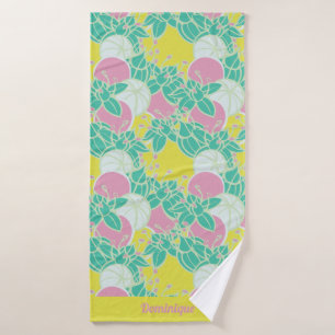 Personalisiertes Neon Modern Bud & Blume Muster Badehandtuch