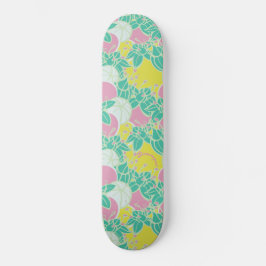 Personalisiertes Neon Modern Bud & Blume Muster Skateboard
