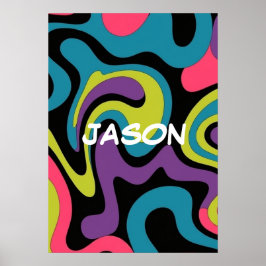 Personalisiertes neonfarbenes abstraktes Muster — Poster