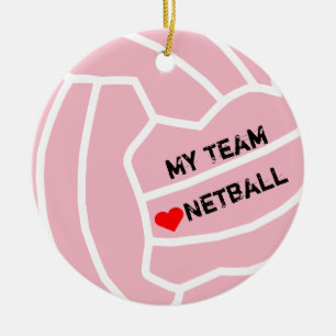 Personalisiertes Netball-Ball-Thema Keramikornament
