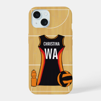 Personalisiertes Netball-Smartphone iPhone 15 Hülle
