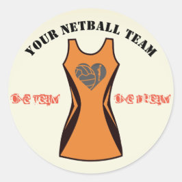 Personalisiertes Netball-Team mit benutzerdefinier Runder Aufkleber