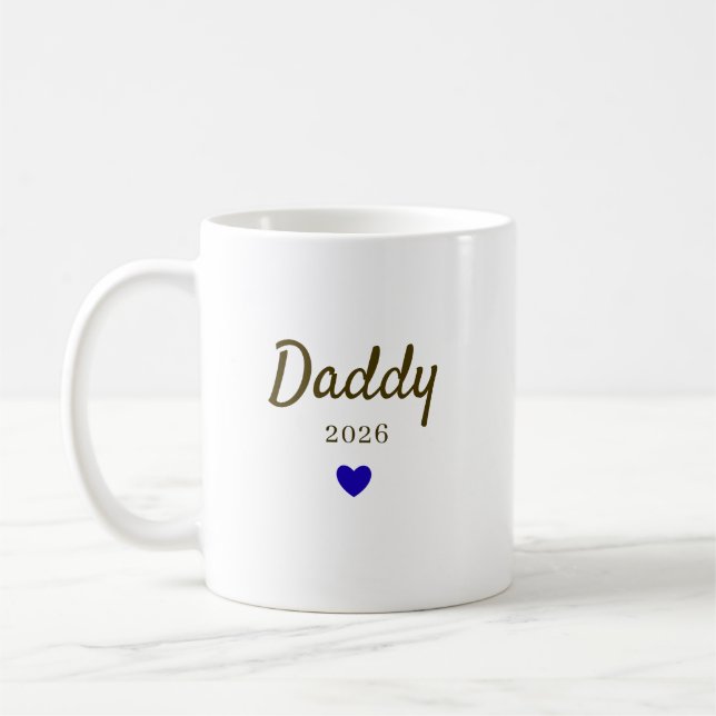 Personalisiertes Neues Daddy-Liebe-Design mit Jahr Kaffeetasse (Links)