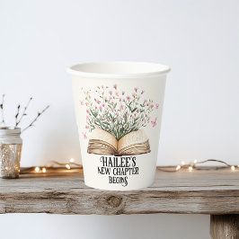 Personalisiertes neues Kapitel beginnt Buch Kinder Pappbecher