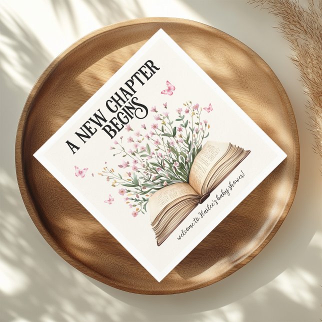 Personalisiertes neues Kapitel beginnt Buch Kinder Serviette (Von Creator hochgeladen)