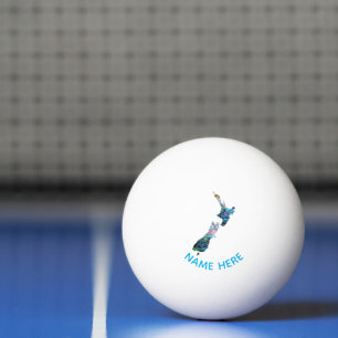 PERSONALISIERTES NEUES ZEALAND KARTE PAUA PONG BAL TISCHTENNISBALL
