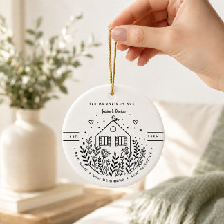 Personalisiertes neues Zuhause | Erstes Zuhause An Keramik Ornament