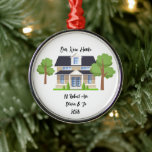 PERSONALISIERTES NEUES ZUHAUSE-FOTO ORNAMENT AUS METALL<br><div class="desc">PERSONALISIERT NEUES ZUHAUSE FOTO CHRISTMAS ORNAMENT,  CUSTOM HOUSE PICTURE UND ADRESSE ORNAMENT,  HAUSHALTSGESCHENK.</div>