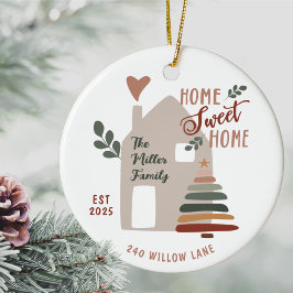 Personalisiertes Neues Zuhause Süßes Zuhause Weihn Keramik Ornament