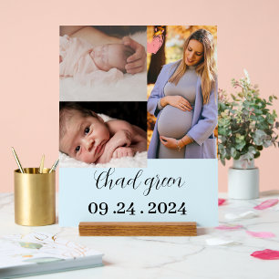 Personalisiertes Neugeborenes Babyjunge, Foto werd Acrylschild