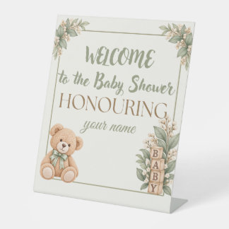 Personalisiertes neutrales Babyshower-Schild Sockelschild