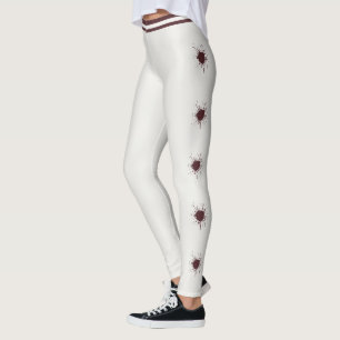 Personalisiertes neutrales tiefes Weinrot-Splash-B Leggings