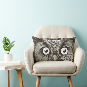 Personalisiertes New Baby Boy's Room Niedlich Owl Lendenkissen