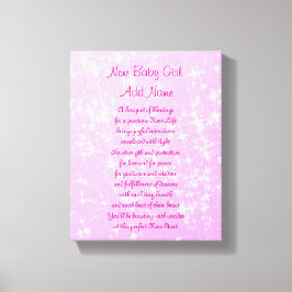 Personalisiertes New Baby Girl Leinwanddruck