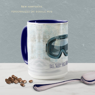 Personalisiertes New Hampshire Ski Eat Sleep Ski Tasse