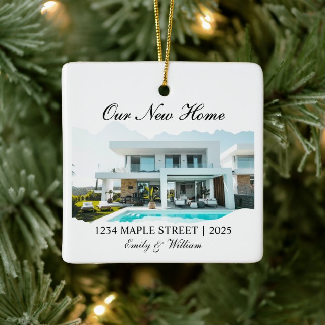 Personalisiertes New House Ornament, Realtor Gift  Keramikornament (Baum)