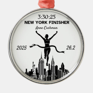 Personalisiertes New York Marathon Finisher-Gesche Ornament Aus Metall