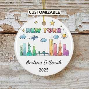 Personalisiertes New Yorker Ornament, New York Keramik Ornament