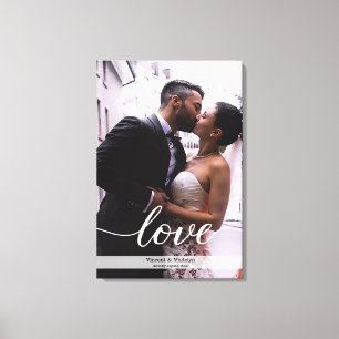Personalisiertes Newlyweds-Skript für die Liebe vo Leinwanddruck