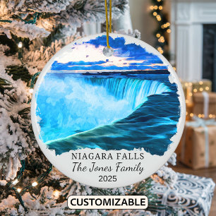 Personalisiertes Niagara-Fälle-Ornament, Geschenk Keramik Ornament