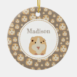 Personalisiertes Niedlich Hamster-Muster Keramik Ornament