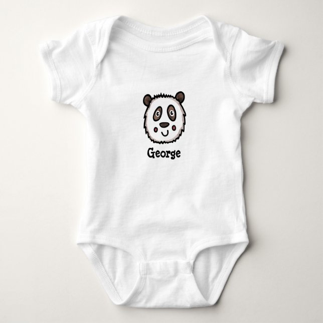Personalisiertes Niedlich Panda Baby Strampler (Vorderseite)
