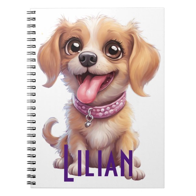 Personalisiertes Niedlicher Hunde-Spiral-Notebook: Notizblock (Vorderseite)