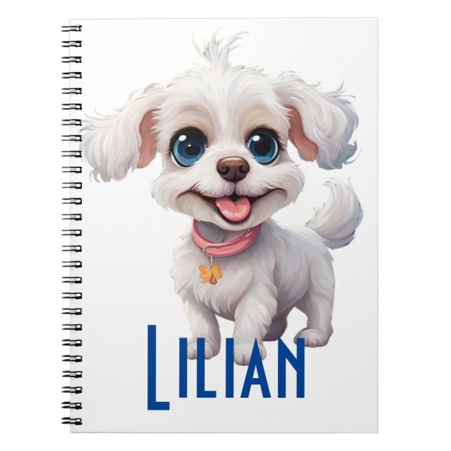 Personalisiertes Niedlicher Hunde-Spiral-Notebook: Notizblock (Vorderseite)