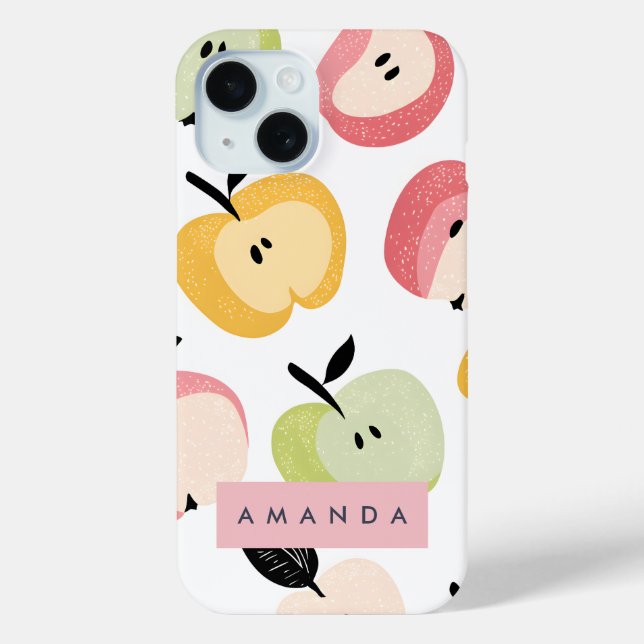 Personalisiertes, Niedliches Apfelmuster Case-Mate iPhone Hülle (Rückseite)