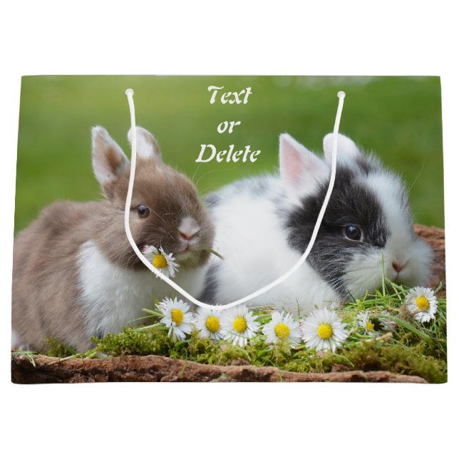 Personalisiertes Niedliches Baby Bunny Rabbits mit Große Geschenktüte (Vorderseite)